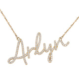 14K Solid Gold Diamond Personalized Name "Arlyn" Necklace