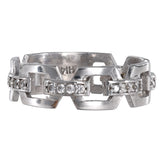 14K White Gold Diamond Square Link Wedding Anniversary Band