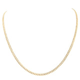 14k Yellow Solid Gold Diamond-Cut Curb Link Chain