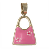 14k Yellow Gold Enamel Purse Charm