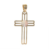 18k Tri-colored Gold Openwork Cross Pendant