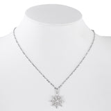 18K White Gold Diamond Cluster Ring And Necklace Set