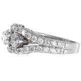 14K White Gold Diamond Vintage Estate Three-Stone Anniversary Engagement Ring