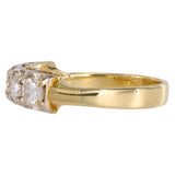 14k Two Tone Solid Gold Diamond Band Engagement Ring