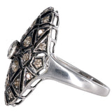 14K White Gold Brown Cluster Diamond Cocktail Ring