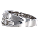 14K White Gold Diamond Wide Men's Wedding Band