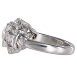 Platinum Diamond Old Mine Cut Engagement Ring