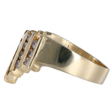 Anillo en racimo de diamantes en oro amarillo de 14 quilates