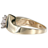 Anillo solitario de talla baja con diamantes en oro amarillo de 14 quilates, 1,00 quilates