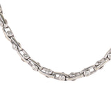 18K White Gold 132 Diamond Rolo Chain Sliding Bezel Set Necklace