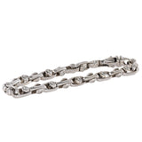 Pulsera de diamantes redondos Slading con engaste de bisel de oro macizo blanco de 14 quilates