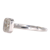 14K White Gold Lab Grown Diamond Miligrain Bezel Setting Ring with IGI Certificate