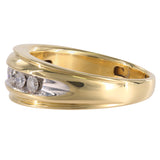 14k Two Tone Gold Channel Set Diamond Band For Men