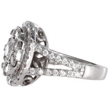 14K White Gold Diamond Cluster Engagement Petite Ring