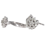 14K White Gold Diamond Earrings And Diamond Cluster Ring