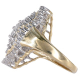 14K Two-Tone Gold Diamond Cluster Cocktail Ring