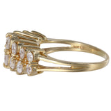 14K Yellow Gold Diamond Graduated Diamond Pyramid Ring