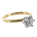 18k Yellow Gold Solitaire Diamond Ring