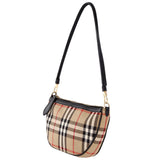 Authentic Burberry Vintage Check Calfskin Olympia Pouch Archive Beige