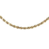 Cadena larga con eslabones de cuerda de talla diamante de oro amarillo de 14 k, 31,8 g