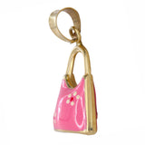 14k Yellow Gold Enamel Purse Charm