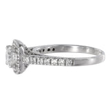 14K White Gold Diamond Solitaire With Accents Engagement Ring 0.93Ctw