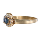 14K Yellow Gold Sapphire And Diamond Cocktail Ring