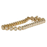 14K Yellow Gold Diamond Bezel Tennis Bracelet 1.44Ctw