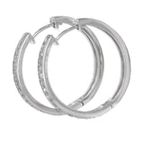 10K White Gold Diamond Hoops Earrings 0.51Ctw