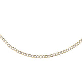 14K Two-Tone Gold Curb Link White Rhodium Diamond Cut Chain