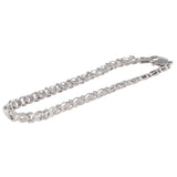 10K White Solid Gold Illusion Diamond Setting X Infinity Link Tennis Bracelet