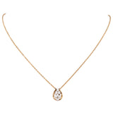 14K Yellow Gold Round Cut Cubic Zirconia Rolo Chain Necklace