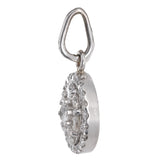 14K White Gold Diamond Cluster Round Pendant