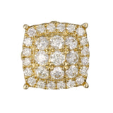 14K Solid Yellow Gold Diamond Single Stud Earring