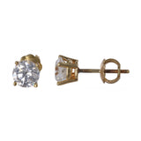 14k Yellow Gold Diamond Stud Earrings