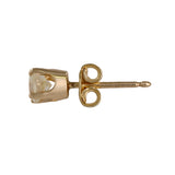 14K Yellow Solid Gold Diamond Single Stud