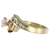 18K Yellow Gold Diamond Solitaire With Side Accents Engagement Ring