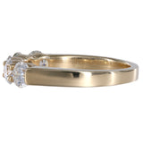 14K Yellow Gold Five Row Diamond Wedding Band Ring