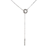 Collar Lariat De Diamantes En Oro Blanco De 18k