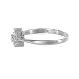 14K White Gold Diamond Floral Cluster Engagement Ring