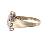 10K Yellow Gold Diamond Cluster Vintage Cocktail Ring