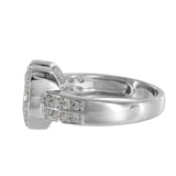 14K White Gold Diamond Cluster Heart Ring