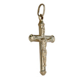 14K Yellow Gold Jesus Crucifix Cross Pendant 1.8g