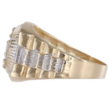 14K Two-Tone Gold Gent's Cubic Zirconia Presidential Ring