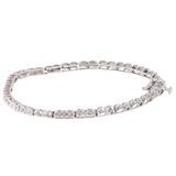 Pulsera delicada de oro macizo blanco de 10 quilates y diamantes