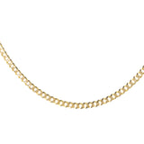 14k Yellow Solid Gold Diamond-Cut Curb Link Chain