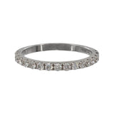 10K White Gold Diamond Engagement and Wedding Half Eternity Band Ring Set