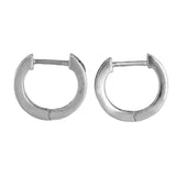 14K White Gold Diamond Small Hoops Earrings