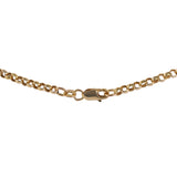 14K Yellow Solid Gold 5 Pearl Rolo Link Chain Necklace