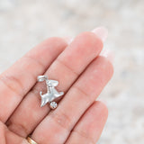 18k White Gold Little Pony Diamond Charm Baby Pendant